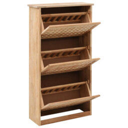 Walplus Shoe Storage Cabinet 55X20X104 Cm Solid Walnut Wood - thumbnail 2