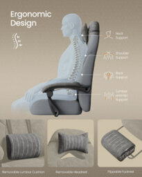 Songmics Gaming Chair, Office Computer Chair, Ergonomic Design,  Adjustable Headrest 150 Kg Load Capacity - thumbnail 6