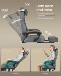 Songmics Gaming Chair, Office Computer Chair, Ergonomic Design,  Adjustable Headrest 150 Kg Load Capacity - thumbnail 7