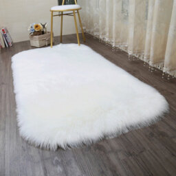 Living And Home Luxurious Exquisite Indoor Use White Rectangle Soft Shaggy Rug Floor Rugs Furniture Protector 180Cm L X 100 Cm W - thumbnail 3