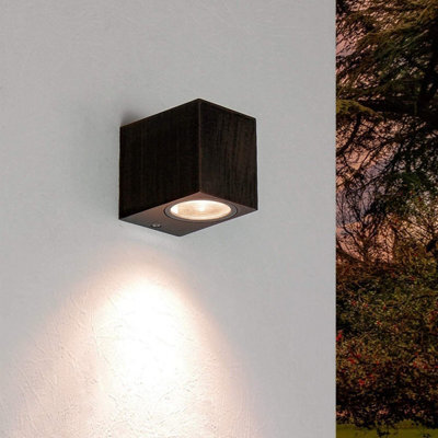 CGC Lighting Cgc Black Small Cube Spotlight Outdoor Garden Porch Patio Wall Light - image 1