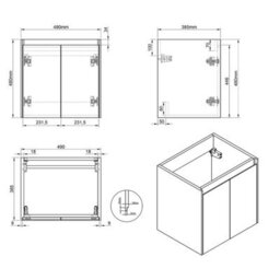 Plum&clay Romeo Matt White Wall Hung Vanity Unit & Basin Set (W)500mm - thumbnail 6