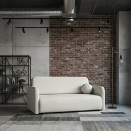 Viva Sun Iv Sofa Bed Has Sleep Function And Storage Box Chipboard Metal Legs 170X103X85Cm Cream - thumbnail 1