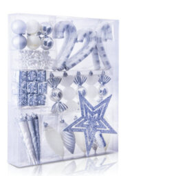 Christmas Tree World The White & Silver Bauble 52Pc Accessories Set - thumbnail 2