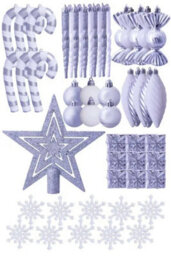 Christmas Tree World The White & Silver Bauble 52Pc Accessories Set