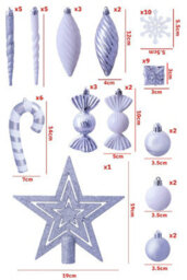 Christmas Tree World The White & Silver Bauble 52Pc Accessories Set - thumbnail 5