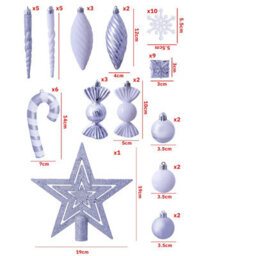 Christmas Tree World The White & Silver Bauble 52Pc Accessories Set - thumbnail 4