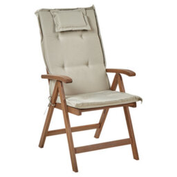Beliani Set Of 6 Garden Chairs With Cushions Amantea Acacia Wood Taupe - thumbnail 5