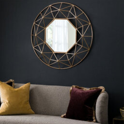 Agenzia 14 Modern 3D Gold Metal Frame Round Mirror 88.5Cm Diameter - thumbnail 4