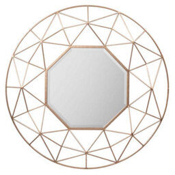 Agenzia 14 Modern 3D Gold Metal Frame Round Mirror 88.5Cm Diameter - thumbnail 6