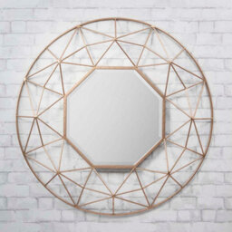 Agenzia 14 Modern 3D Gold Metal Frame Round Mirror 88.5Cm Diameter - thumbnail 3