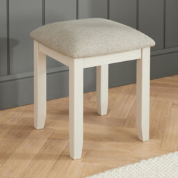 The Furniture Market Cheshire Dove Grey Painted Dressing Table Stool With Natural Fabric Seat - thumbnail 3