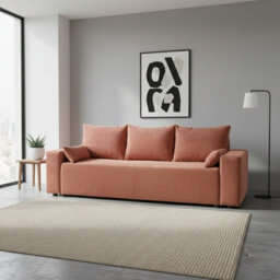 Sofa Bed With Storage Wooden Legs Polyurethane Foam Wave Springs Upholstered Living Room Sofa Pink