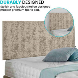 Dining Tables Classic Premium Fabric Divan Bed , 2 Drawers (Same Side) - King - Champagne Cruhsed Velvet - thumbnail 3