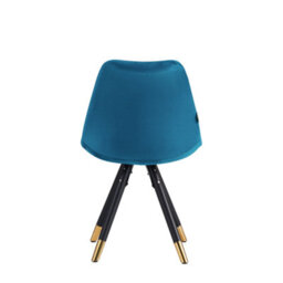 Life Interiors Set Of 2 Blue Sofia Ergonomic Modern Dining Chairs Upholstered In Velvet, Metal Legs With Gold End Tips - thumbnail 5