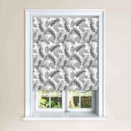 Lister Cartwright Monochrome Palm Leaf Blackout Roller Blinds Easy Fit Child Safety Included (180 X 140 Cm)