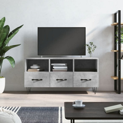 Walplus Tv Cabinet Concrete Grey 102X36X50 Cm Engineered Wood - image 1