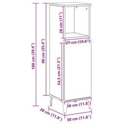 Vidaxl Bathroom Cabinet Artisan Oak 30X30X100 Cm Engineered Wood - thumbnail 3