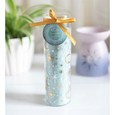 Blue Pastel Skies Peppermint Tube Candle 20Cm Celestial Glass Candle - image 1