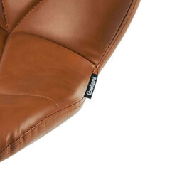 Wyld And Coco Luxeliving Set Of 2 Golden Brown Faux Leather Swivel Bar Stools, Adjustable Height - thumbnail 9