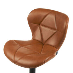 Wyld And Coco Luxeliving Set Of 2 Golden Brown Faux Leather Swivel Bar Stools, Adjustable Height - thumbnail 7