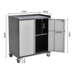 2-Door Mobile Steel Lockable Filing Cabinet 2 Keys - thumbnail 2