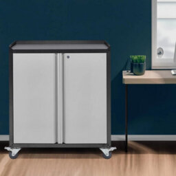 2-Door Mobile Steel Lockable Filing Cabinet 2 Keys - thumbnail 1