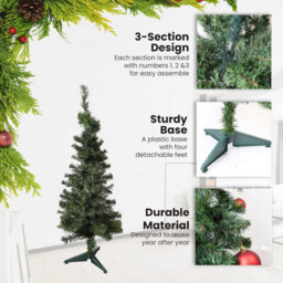 Divchi 4Ft Premium Christmas Tree 130 Branch Xmas Trees Artificial Christmas Tree Pine Tree With Plastic Stand Realistic Branches - thumbnail 4