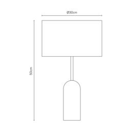 Inlight Mascardi Round Printed Matt Brown & Natural Marble Effect Table Lamp - thumbnail 9