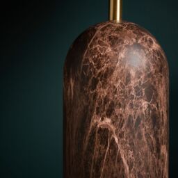 Inlight Mascardi Round Printed Matt Brown & Natural Marble Effect Table Lamp - thumbnail 4