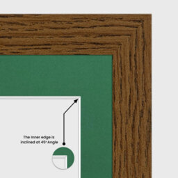 AK Frames 50X20Cm Dark Oak Modern Multi Photo Frame With Emerald Mount - Holds 4 Apertures (4X) 6X4 Photos - thumbnail 7