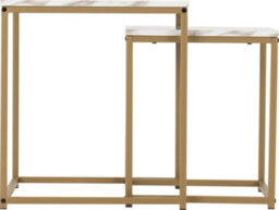 Seconique Dallas Nest Of Two Tables Marble Effect And Gold Tone Metal Finish - thumbnail 5