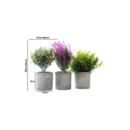 Woodside Pack Of 3 Mini Potted Artificial Indoor Plants For Home And Office - thumbnail 2