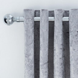 A.unique Home Diamante Ball Metal Extendable Curtain Pole With Rings And Fittings (25/28mm) - Nickel, 120Cm - 220Cm Approx - thumbnail 4
