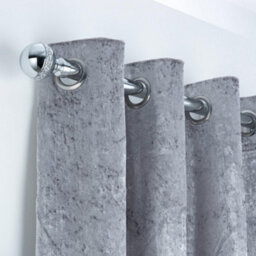 A.unique Home Diamante Ball Metal Extendable Curtain Pole With Rings And Fittings (25/28mm) - Nickel, 120Cm - 220Cm Approx - thumbnail 5