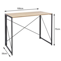 Folding Computer Desk Wooden Foldable Study Coffee Table Laptop Office Pc Mac - thumbnail 2