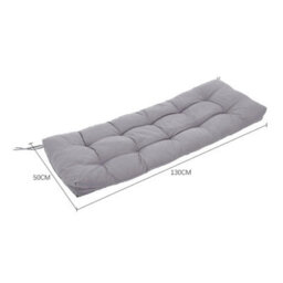 Garden Replacement Sun Lounger Cushion Pad Cotton Outdoor Chair Seat Recliner Light Grey - thumbnail 2