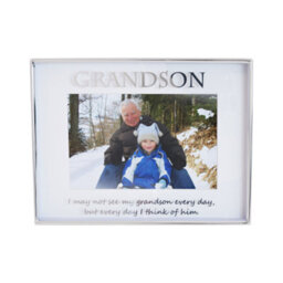 Happy Homewares Silver Grandson 4X6 Picture Frame For Wall Or Table Use - thumbnail 3