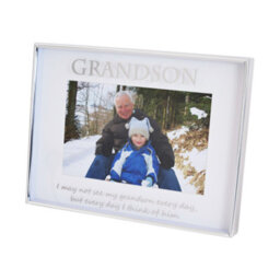 Happy Homewares Silver Grandson 4X6 Picture Frame For Wall Or Table Use - thumbnail 2