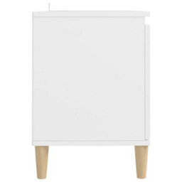 Berkfield Tv Cabinet With Solid Wood Legs White 103.5X35X50 Cm - thumbnail 6