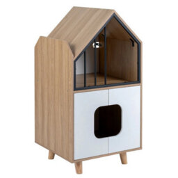 Cat Litter Box Enclosure 3 In 1 Hidden Cat House Cabinet With Shelf And Fence - thumbnail 4