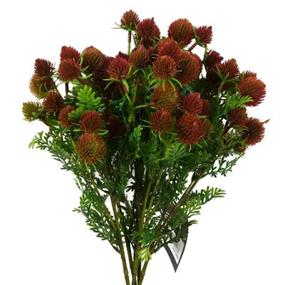 Leaf Pack Of 6 X 55Cm Craspedia Stem Red Artificial - image 1