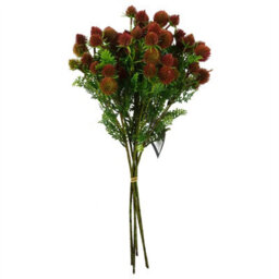 Leaf Pack Of 6 X 55Cm Craspedia Stem Red Artificial - thumbnail 5