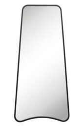 Mirroroutlet The Coartans Black Metal Isoscelles Trapezoid Shape Framed Wall Mirror With Arched Bottom 180Cm X 85Cm) - thumbnail 2