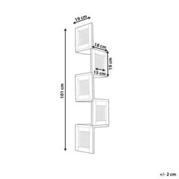 Wyld And Coco Corner Wall Bookcase 4-Tier Light Brown Paulownia Wood, Narrow Corner Shelving (W19 X D19 X H101Cm) - thumbnail 4