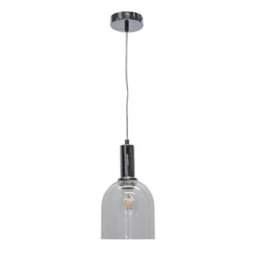 First Choice Lighting Set Of 2 Belten - Clear Glass Cloche Chrome Deco Pendant Fittings - thumbnail 2