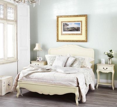 Statement Furniture Juliette French Style 5Ft King Bed With Wooden Headboard - Champagne - image 1