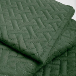 Ohs Geo Pinsonic Blanket Throw Quilted Bedspread, Green - 200 X 240Cm - thumbnail 2