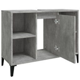 Berkfield Sink Cabinet Concrete Grey 80X33X60 Cm Engineered Wood - thumbnail 7