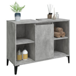 Berkfield Sink Cabinet Concrete Grey 80X33X60 Cm Engineered Wood - thumbnail 4
